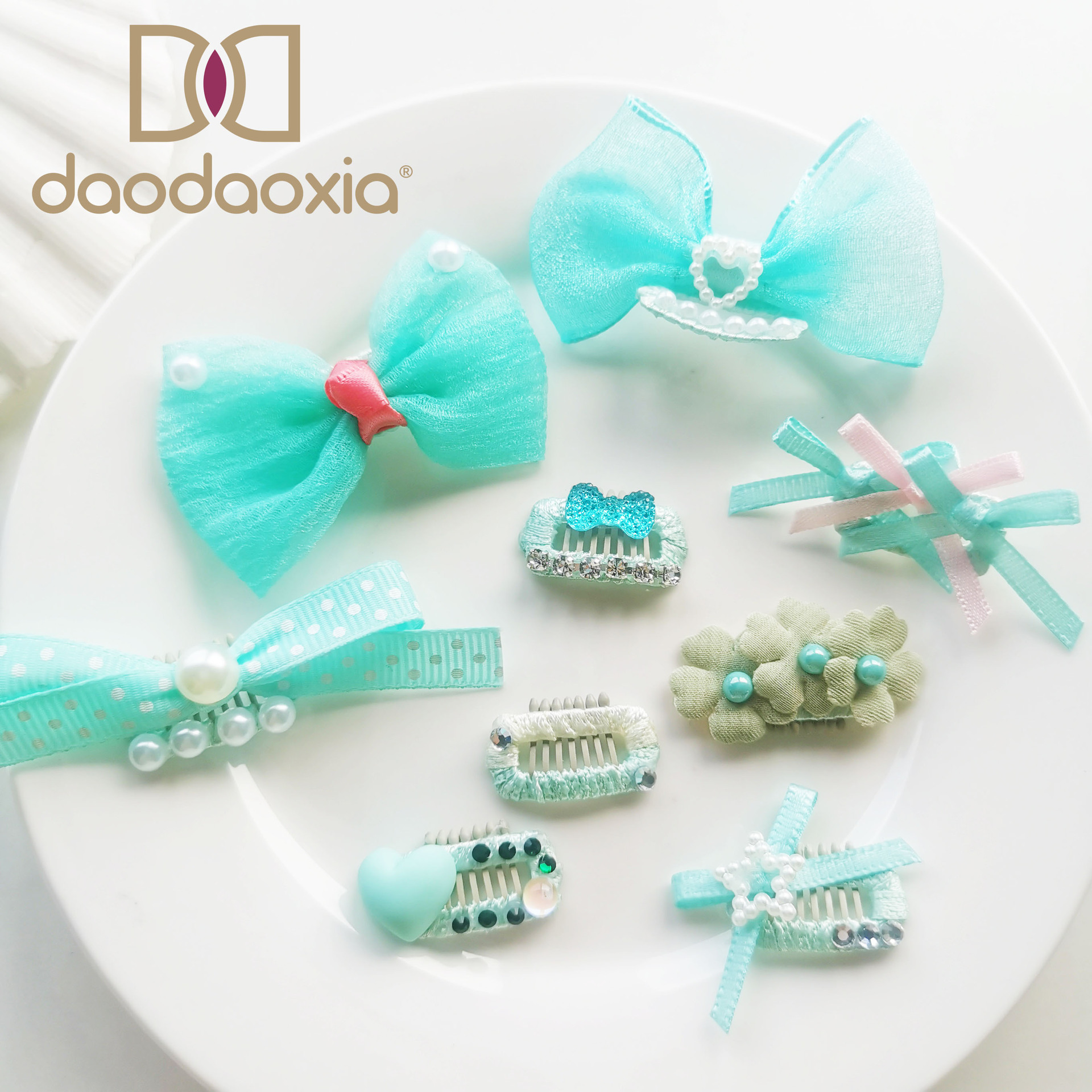 Tiffany Series Pet Three-dimensional Bow Dog Mini Broken Hair Bichon Frize Yorkshire Maltese Small Headdress