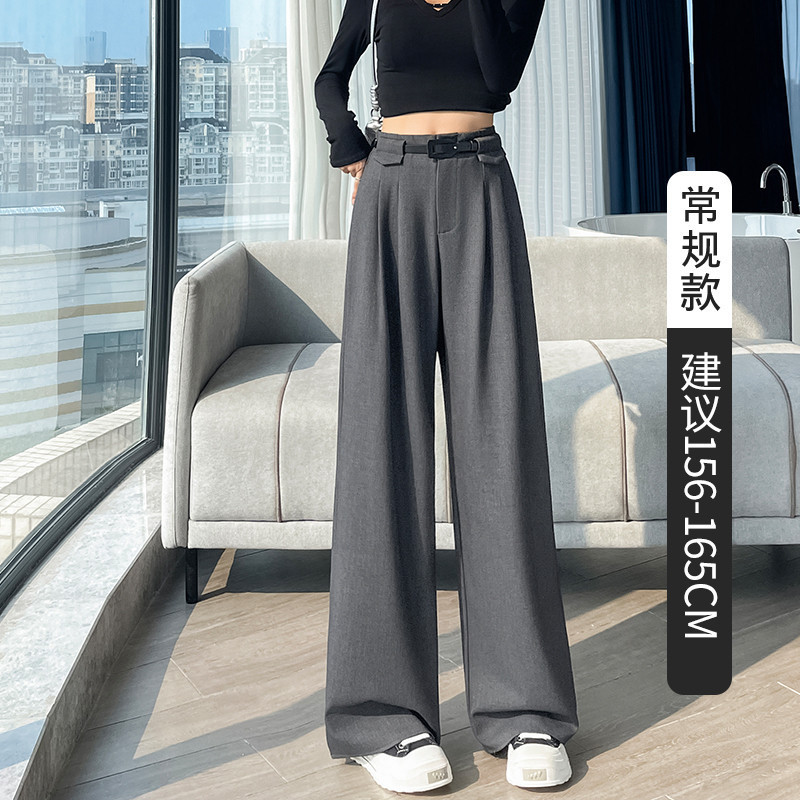西装阔腿裤女秋季高级感垂感2025新款直筒韩系慵懒松弛感休闲长裤|undefined