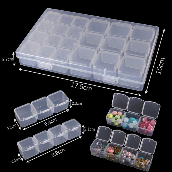#56 model 17.5x10x2.7cm upgraded model transparent 9 medium grid + 12 small grid 1 box/pack