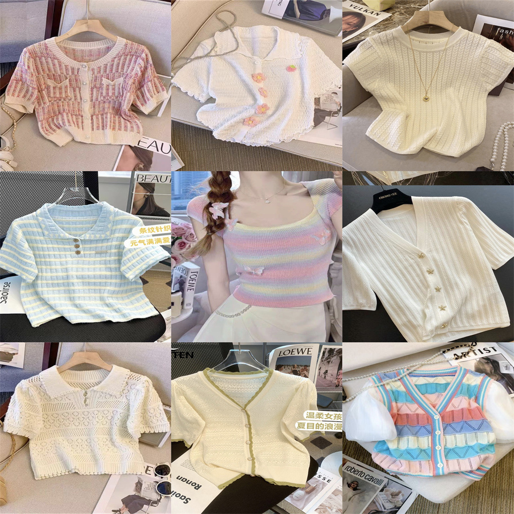 summer knitted short sleeve T-shirt