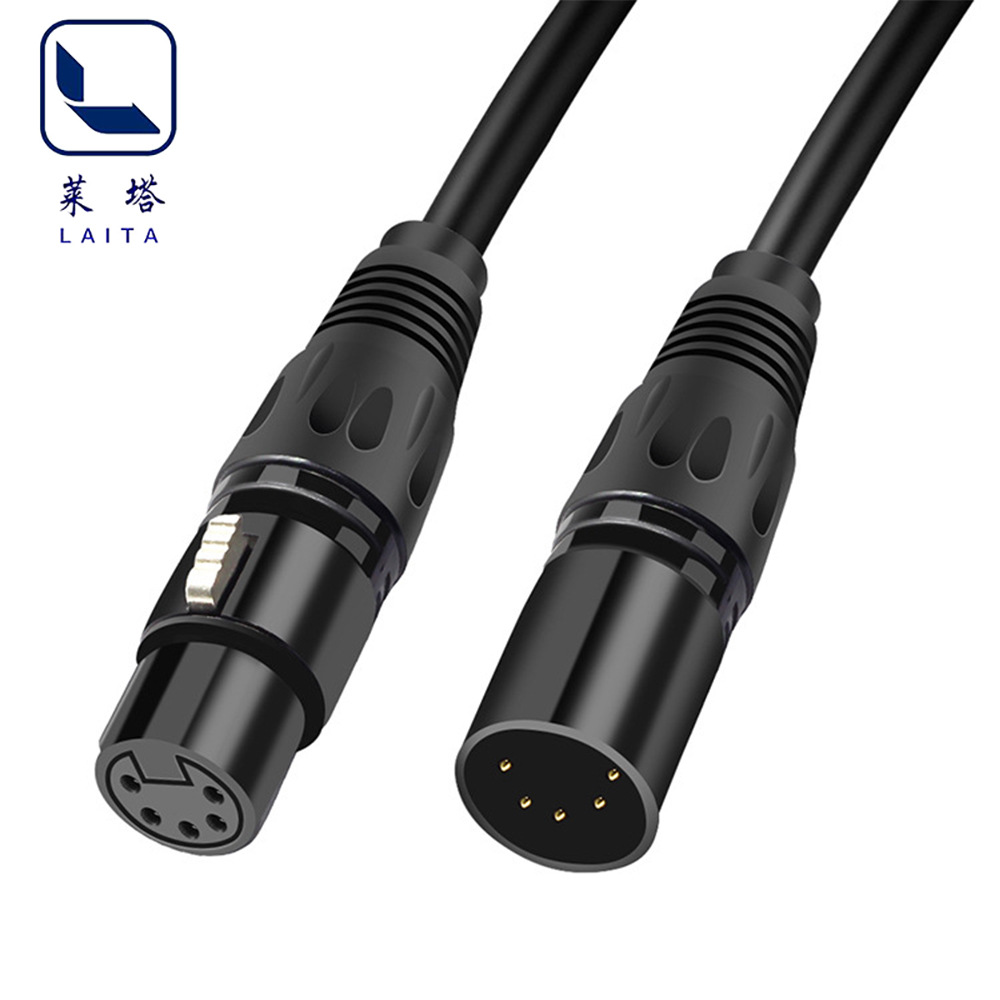 5PIN卡侬线公对母五芯XLR平衡母线有线音响线麦克风灯光舞台