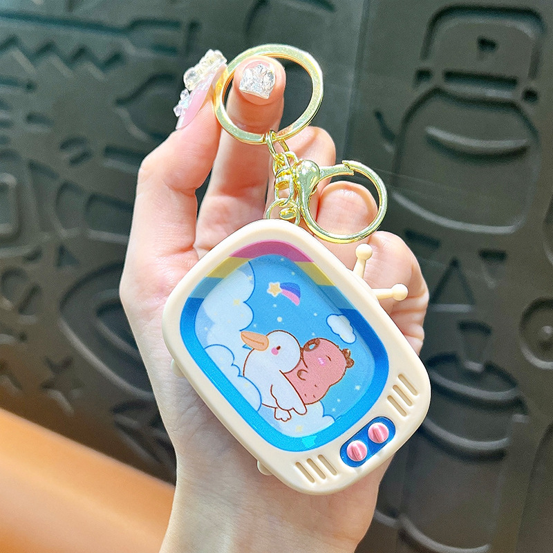 クリエイティブハンドヘルドロシアブロックゲーム機キーホルダー携帯バッグアクセサリー玩具プレゼント卸売り