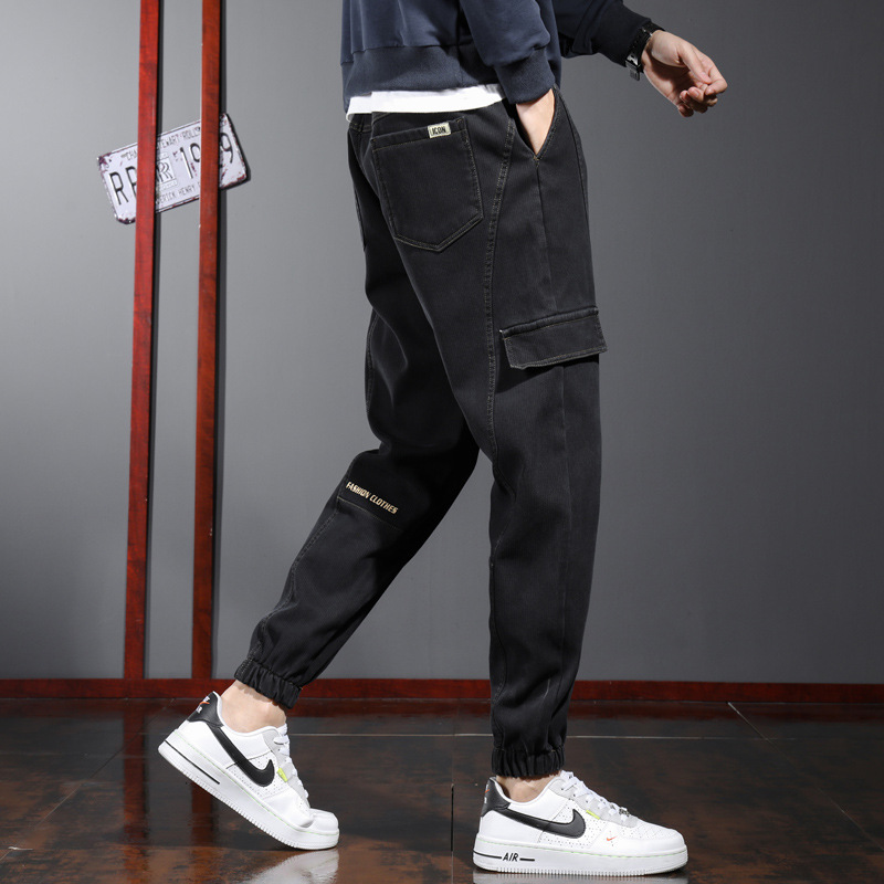 Pantalones casuales de otoño e invierno para hombres pantalones completos ropa de trabajo suelta con forro polar Pantalones deportivos pantalones de terciopelo engrosados de una sola pieza para hombres