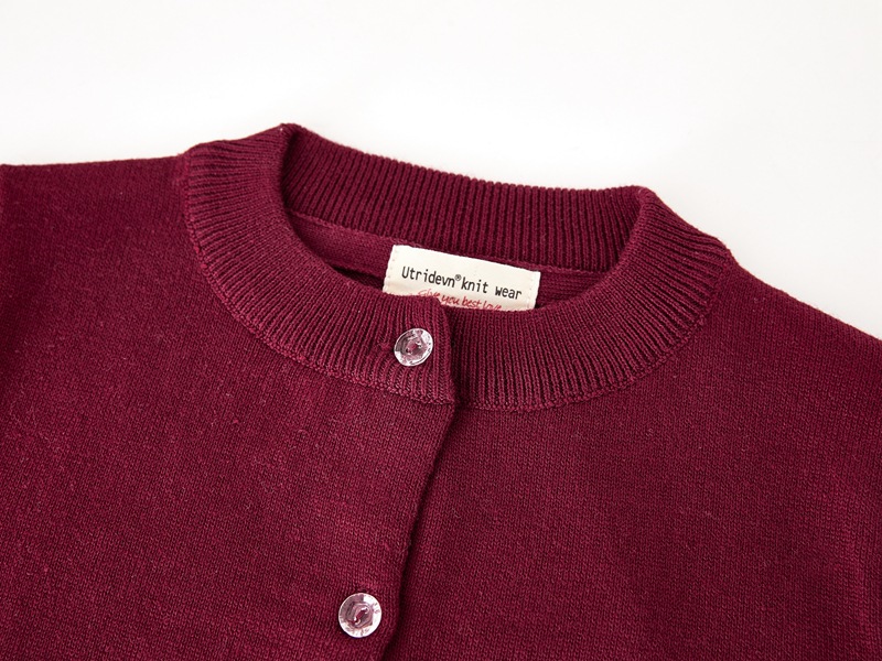 Girls Knit Cardigan Sweater Soft Cotton Open Front Long Sleeve_voghion.com