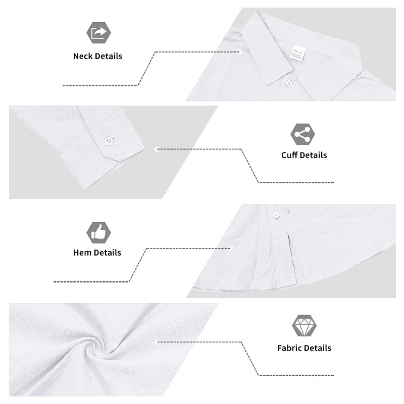 Herren Leinen Freizeithemd Und Hose Set Langarm Anzug_voghion.com