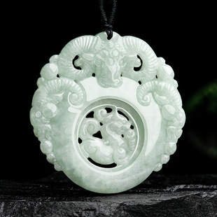 Natural Myanmar A goods jade hollow three sheep open Thai jade pendant men's pendant Sihui jade wholesale