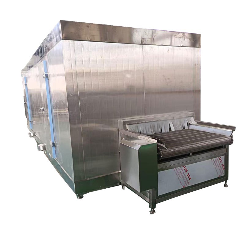 congelación rápida a baja temperatura de productos de carne línea de ensamblaje de panela caliente equipo de congelación de pelotas de gallo congelador rápido tipo túnel de carne de pollo