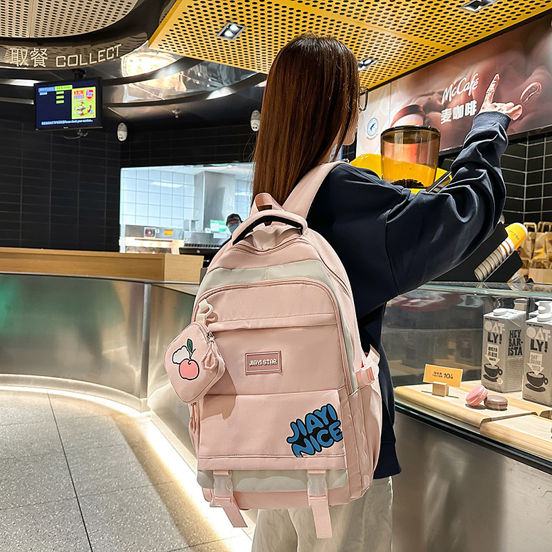 Niña japonesa estilo ins, mochila escolar ligera y linda, simple y versátil, mochila de gran capacidad para estudiantes universitarios de secundaria y preparatoria