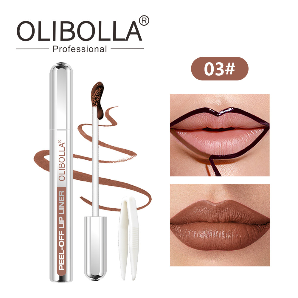 Bolígrafo de delineador de labios de cinco colores OLIBOLLA, mate desprendible, impermeable, no es fácil de desvanecer y teñir, brillo de labios, explosión transfronteriza