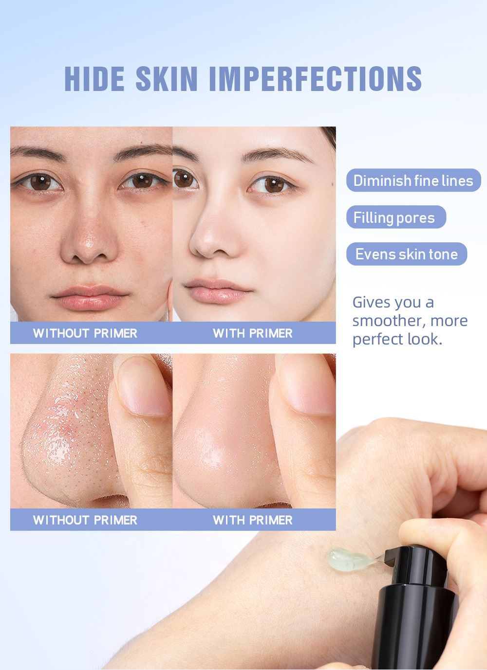 QiBest Pre-Makeup Gel Moisturizing Pore-Invisible Base Gel Pre-Makeup Base Cream Pre-Makeup Gel Cross-border undefined