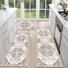 国境を越えたボヘミアンエスニックスタイルのカーペット、汚れにくいキッチンマット、洗濯機用吸水性ロングフロアマット、卸売在庫