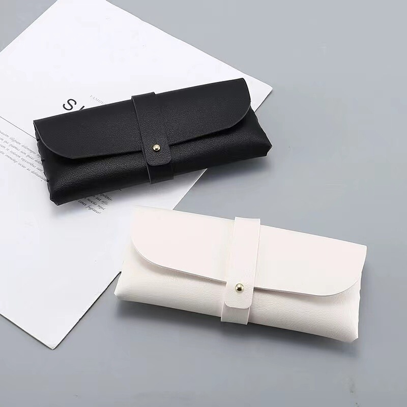 New single nail sunglasses PU leather box soft bag sunglasses box fashion black portable glasses box factory direct sales
