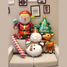 圣诞节铝膜气球装饰雪人老人儿童玩具小礼物商场门店教室酒吧布置