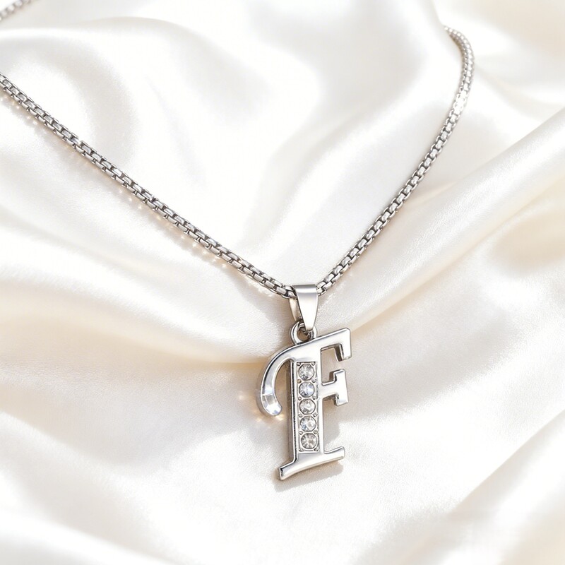 Arsis Imprint Art Letter Necklace Clavicle Chain S95 Silver Birthday Gift Titanium Steel Necklace Wholesale