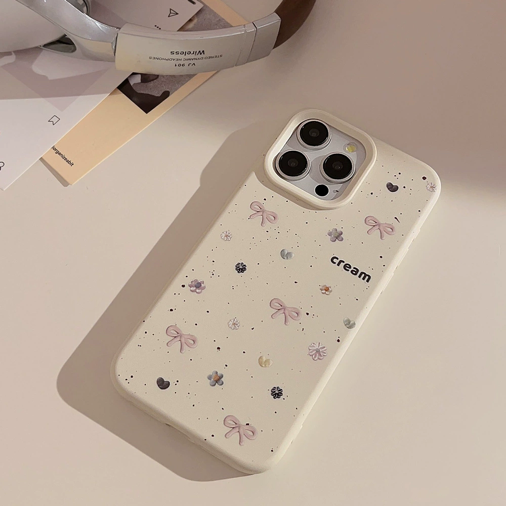 Чехол для телефона Apple, совместим с iPhone 11–16, силиконовый с бантиком, защита от падений