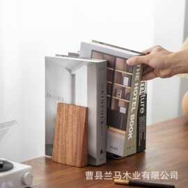 批发开学木质简约斜边桌面书立木制加厚书立架实木收纳桌上书挡