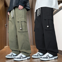 男の子用パンツ、子供用パンツ、2025年春新作、純綿カーゴパンツ、中高生・青少年向けスポーツカーゴパンツ、越境販売