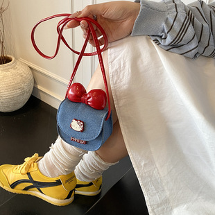 2025 New Bow Children's Girls Parent-Child Mini Shoulder Crossbody Accessories Lipstick Mobile Phone Bag Wholesale