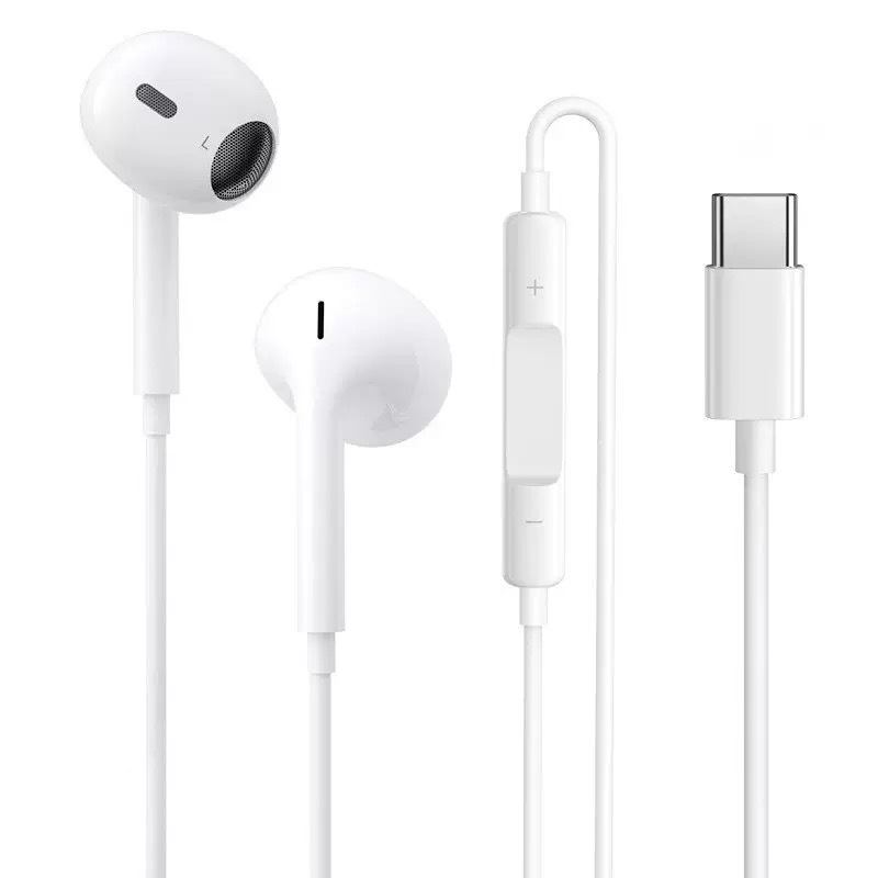 Yaofang in-ear wired headphones are compatible with Apple Type-C, Android, and iPhone 3.5" models and feature a microphone.