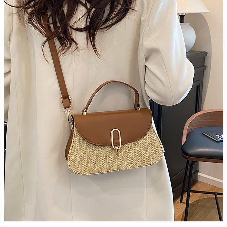 264g Weight Lock clasp Closure Type Single Shoulder Strap Strap Type Shoulder Bag Bags Type Casual Occasion Pu Leather Material Color Block Pattern All Seasons Season Women's Gender Streetwear Style Square Shape Women's Pu Leather Color Block Streetwear Square Lock Clasp Shoulder Bag 6