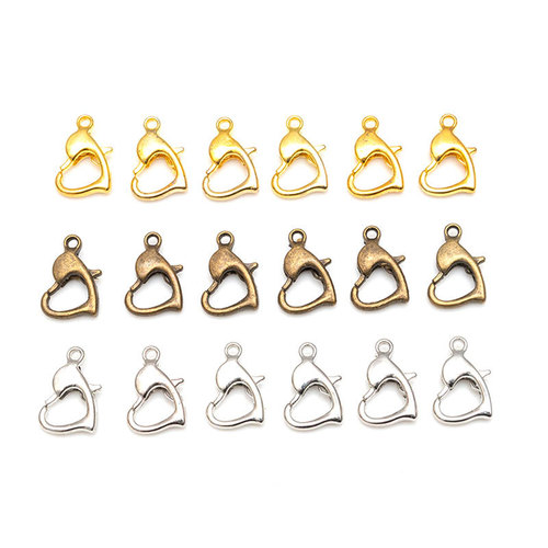 DIY jewelry accessories heart lobster claw necklace and bracelet clasp spring clasp metal heart-shaped peach box bag hook clasp