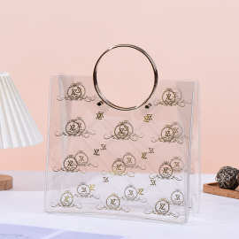 金属手柄透明礼物包装袋圣诞节塑料袋pvc手提袋婚礼喜糖袋礼品袋