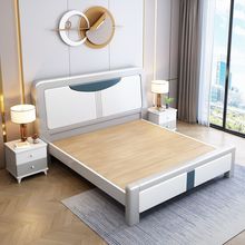 实木床现代简约双人床主卧北欧白色主卧卧室床1.5米1.8经济家用床