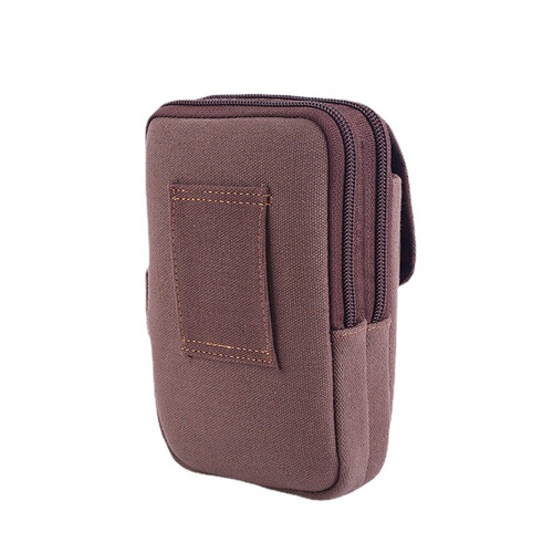 Vertical Multifunctional Canvas Durable Work Phone Bag for Men with Belt Waist Bag 5.5 Inch Anti-Theft Wholesale