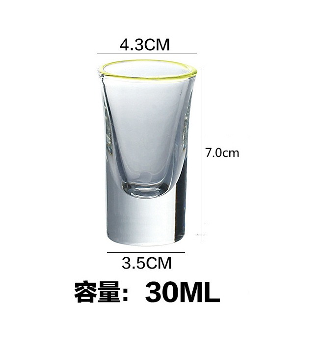 Taza de bala de borde dorado de 30ml