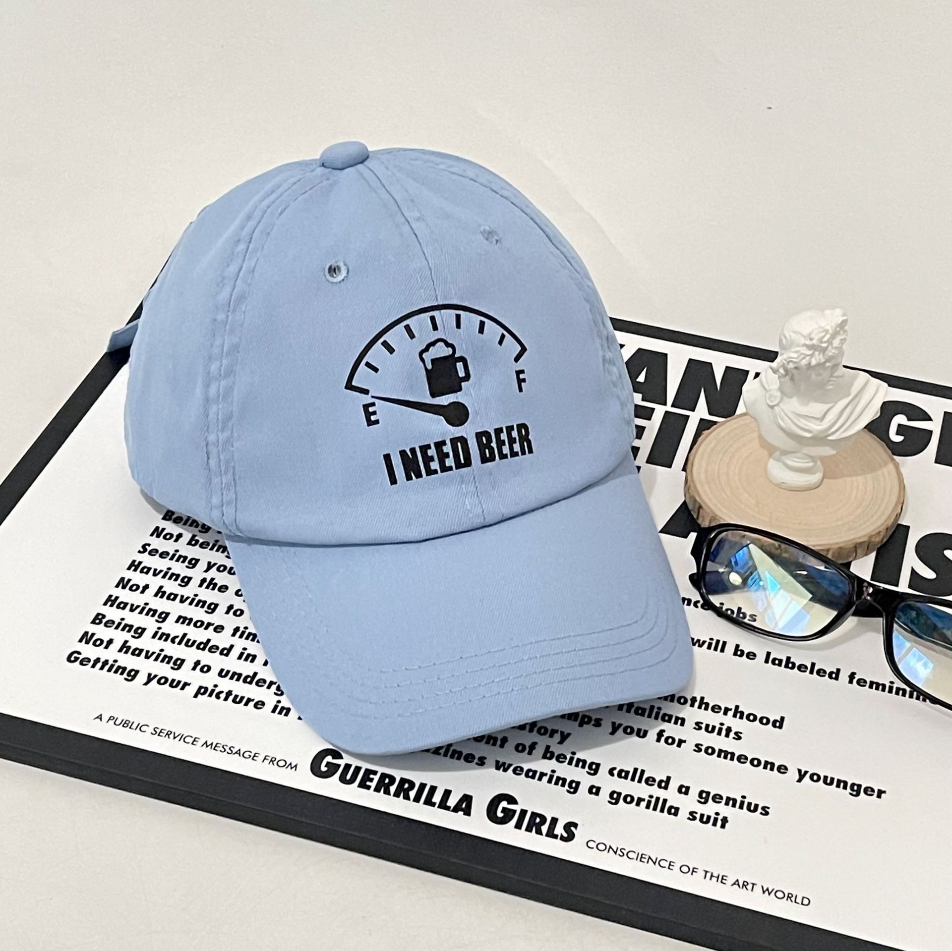 Unisex Soft top I NEED BEER printed baseball cap Spring/summer trend ins fashion hat shade casual everything_voghion.com