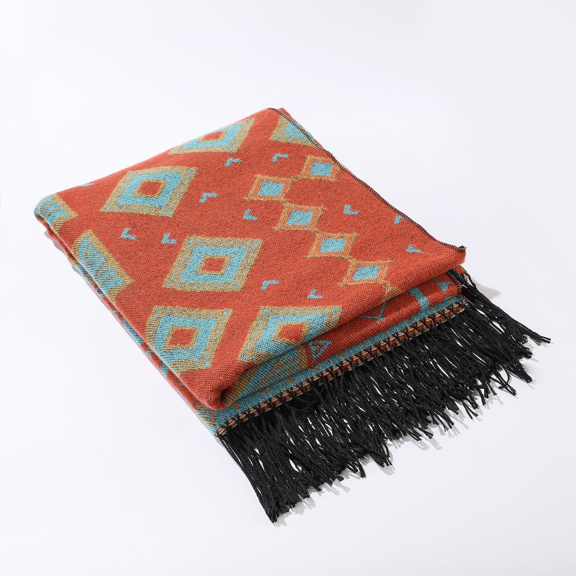 Sciarpa scialle donna con nappe mantella calda da viaggio_voghion.com