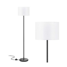 跨境专供KD白色灯罩布艺落地灯客厅沙发灯卧室床头装饰灯酒店客房