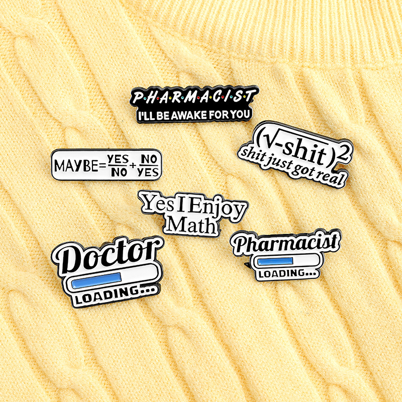 10g Weight Brooches Classification Casual, School, Daily Occasion Alloy Material Letter Pattern All Seasons Season Unisex Gender Stoving Varnish Design Preppy Style Style Preppy Style Pin Letter Alloy Stoving Varnish Unisex Brooches 6