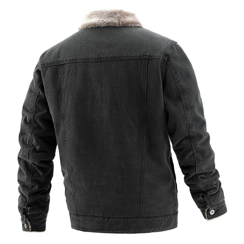 Трансграничное мужское джинсовое пальто Amazon оптом, осенне-зимняя куртка на флисовой подкладке, Повседневная Внешняя торговля, Мужская Европейская и американская мода