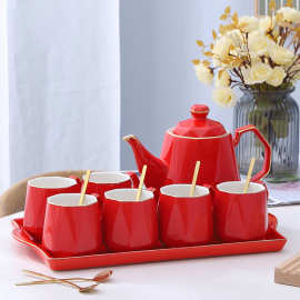 V3FP结婚水杯套装欧式陶瓷家用客厅杯具茶壶茶杯陪嫁茶具杯子