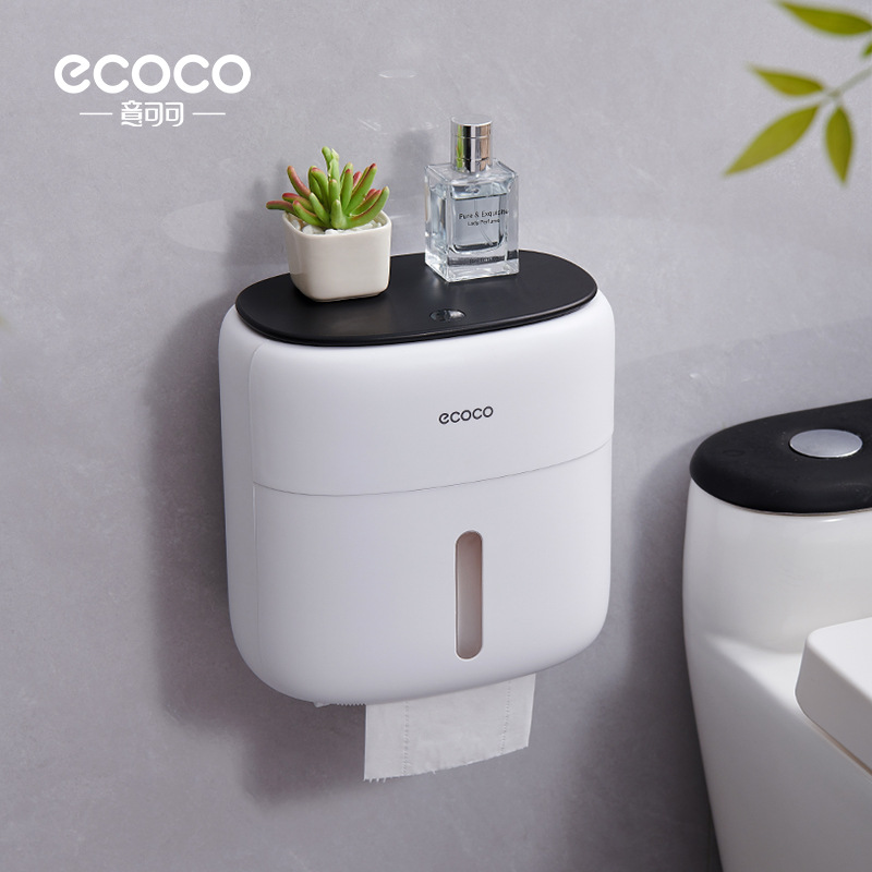 Caja caja de pañuelos de papel higiénico higiénicos rack de almacenamiento caja de pañuelos montado en la pared soporte de papel de rollo impermeable libre