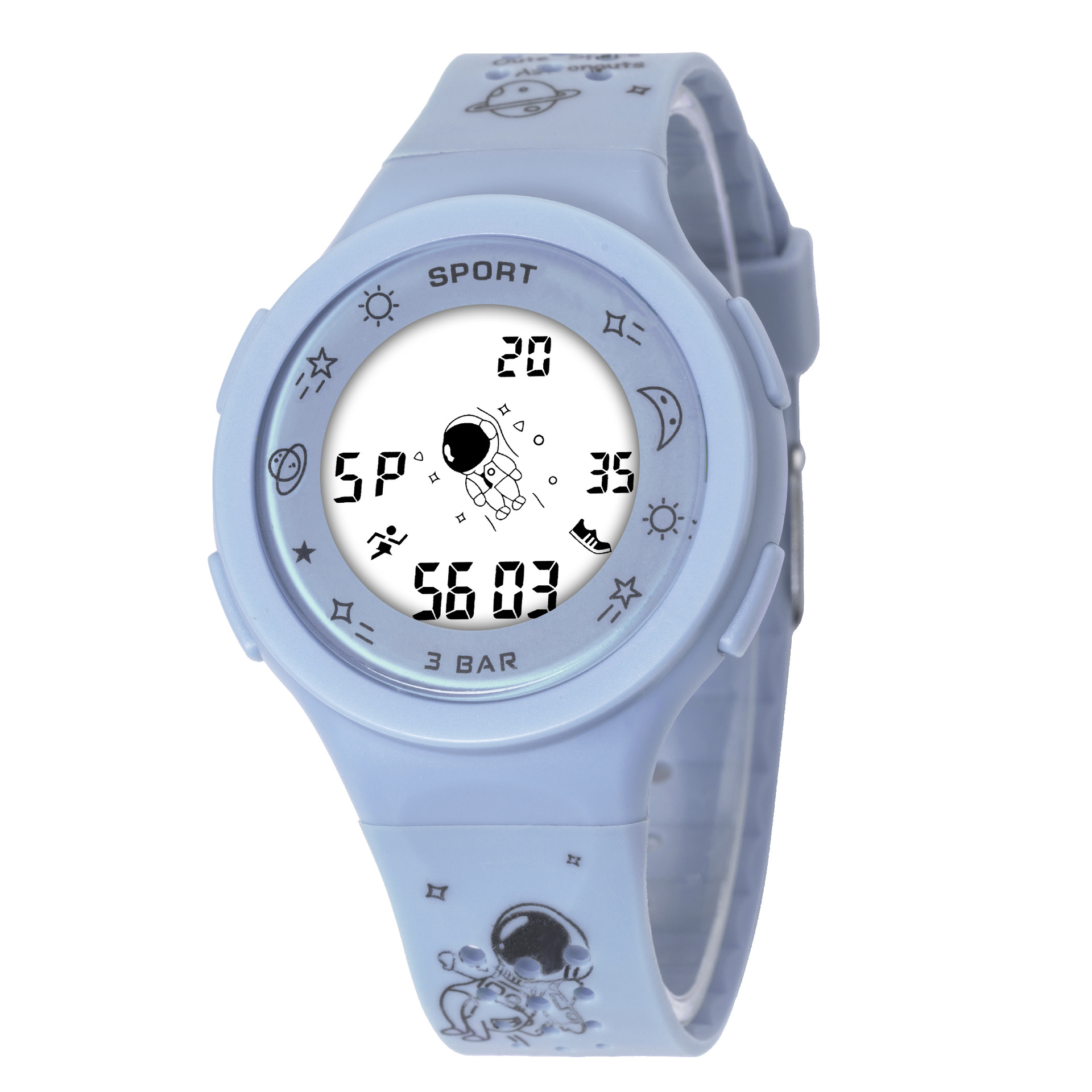 Graffiti caricatura espacio exterior multifunción reloj electrónico alarma luminosa moda hombres y mujeres Junior High School deportes reloj de moda