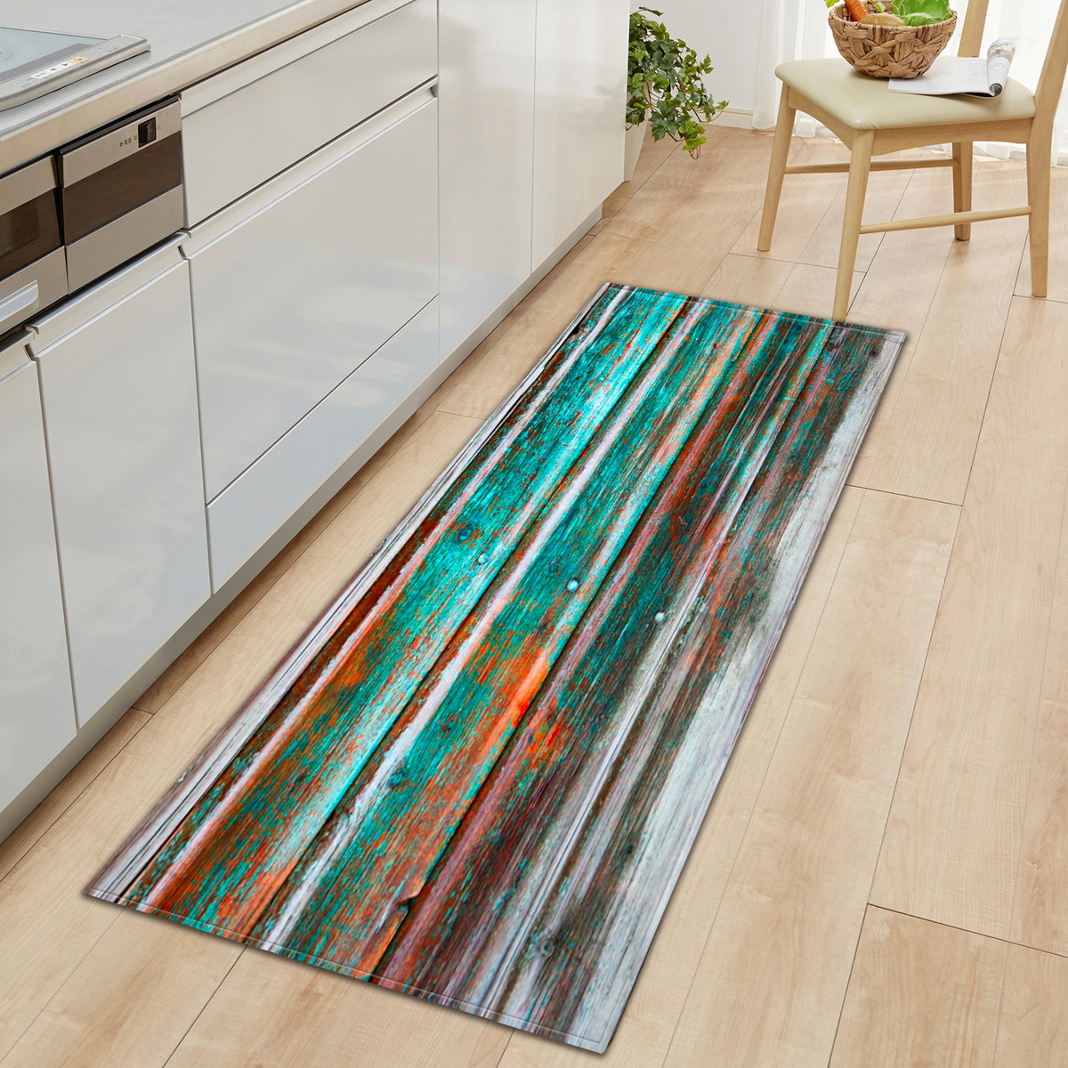 Venta caliente grano de madera puerta casa estera cocina tira absorbente baño antideslizante alfombra del piso sala de estar dormitorio alfombra 1