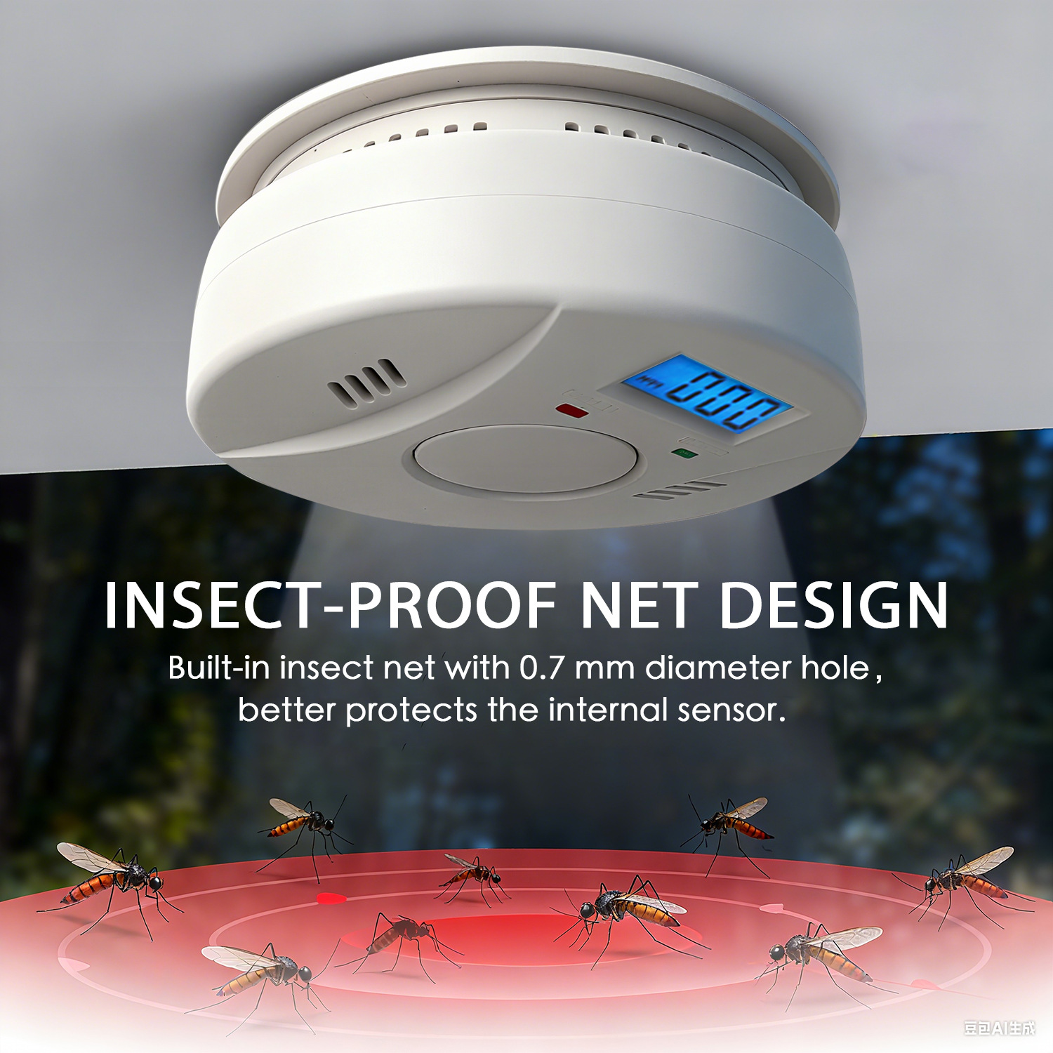 Detector de Humo Fotoeléctrico Independiente para Hogar y Comercio