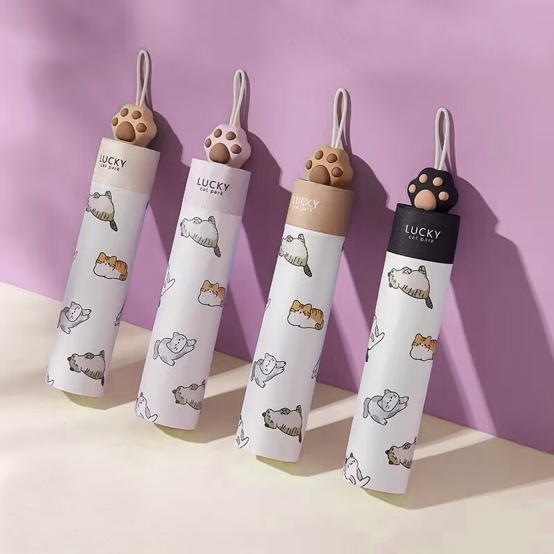 New Sunscreen 50% Fold Bag Meow Claw Umbrella Women's Folding Sunny and Rainy Dual-Use Sunshade Sun Umbrella Large Wind-Resistant New Sunscreen 50% Fold Bag Meow Claw Umbrella Women's Folding Sunny and Rainy Dual-Use Sunshade Sun Umbrella Large Wind-Resistant