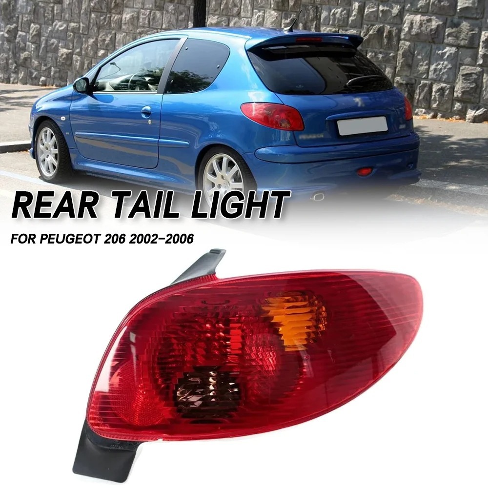 Suitable for Peugeot 206 Tail Light Semi-Assembly, Peugeot 206 Rear Tail Light, Car Tail Light, Rear Light Cover, Tail Light Shell
