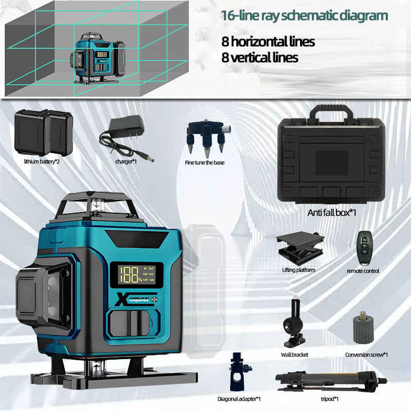 水準器卸売 12 ラインレーザー水準器屋外専用 16 ライン赤外線水準器デジタル表示ライン投影計|undefined