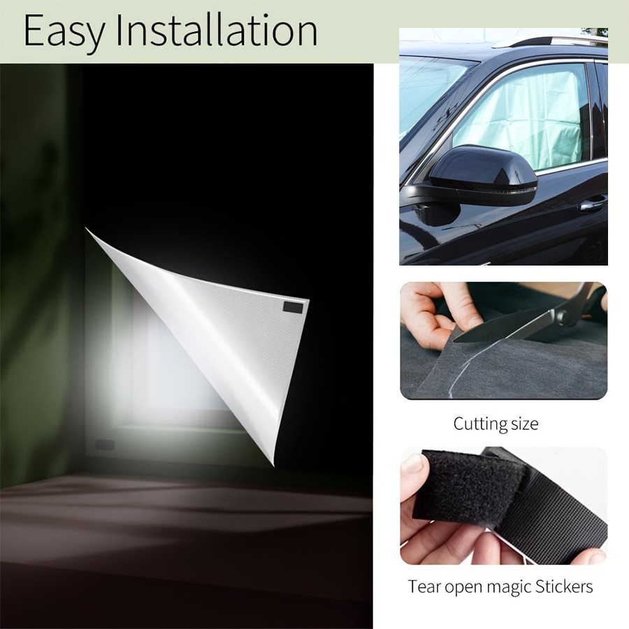 Portable Travel Curtain 420D Oxford Cloth Full Shading Cloth Cuttable Punch-free Curtain Shade