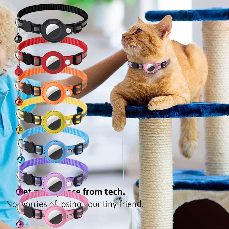 Airtagペット用首輪反射防止ベル付き首輪猫用首輪Findmy専用ロケータ|undefined