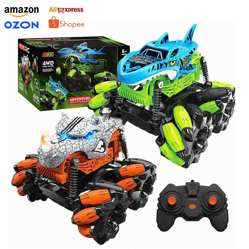 Amazon transfronteriza Venta caliente lado deriva tiburón rinoceronte control remoto truco coche giratorio de 360 grados Tumbling escalada Coche