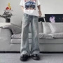薄款直筒男女显瘦牛仔