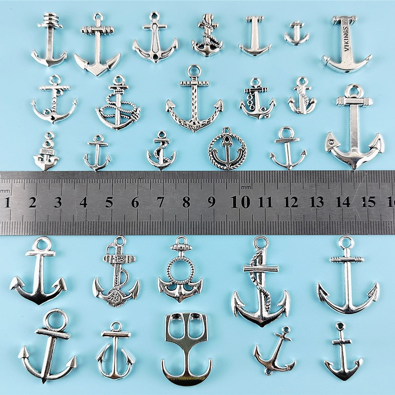 Vintage Various Anchor Pendants, Marine DIY Zinc Alloy Jewelry Accessories, Necklace, Bag, Keychain, Pendant Wholesale