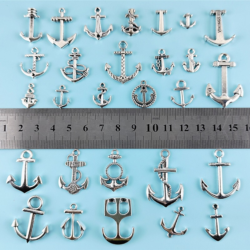 Vintage Various Anchor Pendants, Marine DIY Zinc Alloy Jewelry Accessories, Necklace, Bag, Keychain, Pendant Wholesale