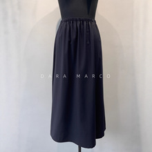 「J简J奢」Row家山羊绒混纺A字不规则半身裙黑色弹力腰慵懒百搭秋