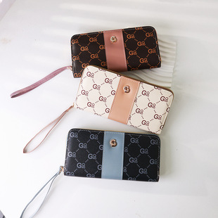Cross-Border New Wallet Women's Zipper Wallet Long Simple Fashion Large Capacity Wallet Clutch Bag Factory Wholesale